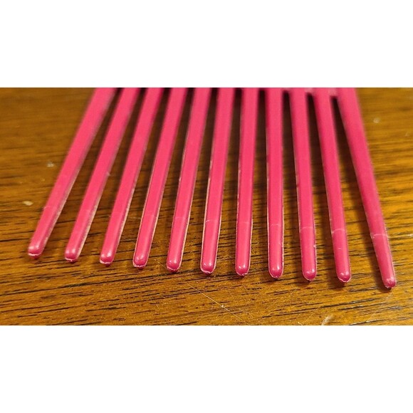 Vintage Goody Plastic Hair Pick Lift Comb Croc Textured RED 6.5" Made In USA - Picture 5 of 10